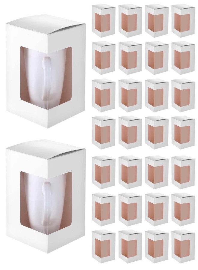 Tobeelec 50 Pcs White Mug Boxes for Gifts, Coffee Mug Gift Box for Blanks Sublimation Mugs Packaging Transparent Ceramic Coffee Cups Gift Box, Decorative Party Favor Gift Packaging Box with Lid (White) - Image 2
